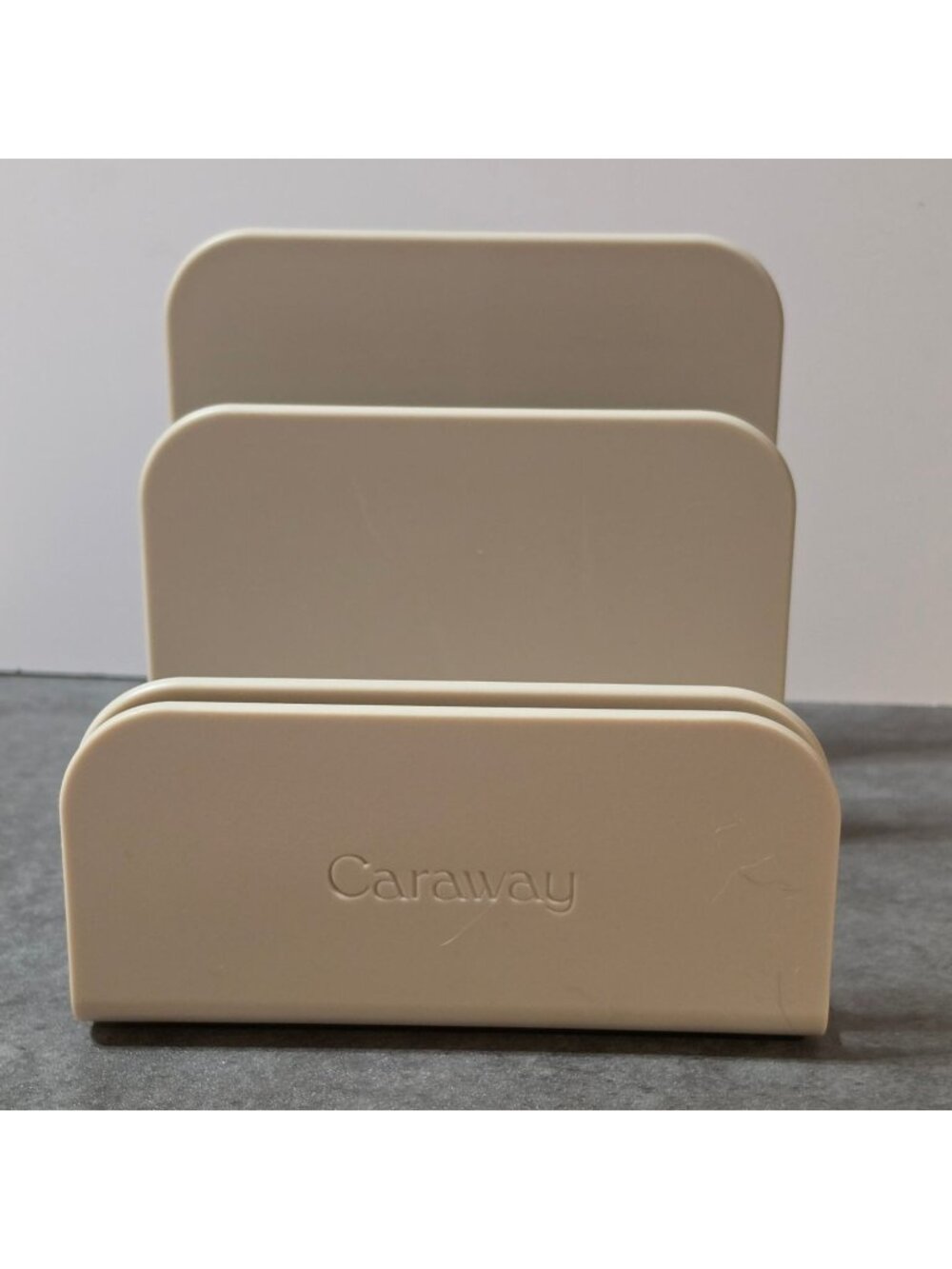 Caraway Bakeware Organizer Rack Cream Beige Single Piece Baking Pan Holder